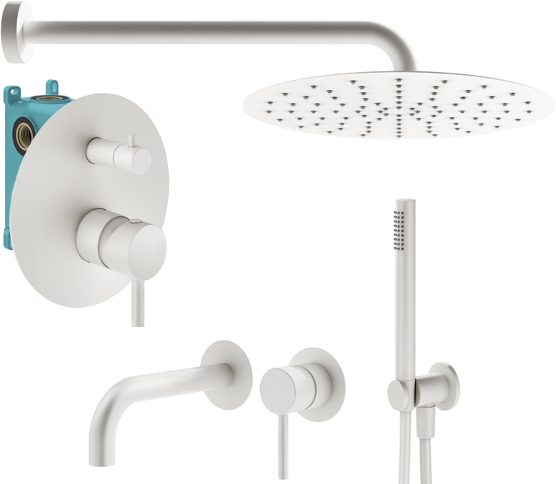 Комплект для ванной Plumberia Selection Ixo KITXO18BO210 С ВНУТРЕННЕЙ ЧАСТЬЮ, белый матовый