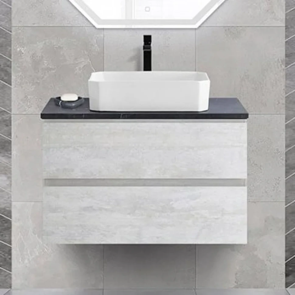 Тумба с раковиной Cezares Molveno 46 80 legno bianco, со столешницей