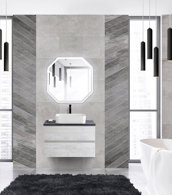 Тумба с раковиной Cezares Molveno 46 80 legno bianco, со столешницей
