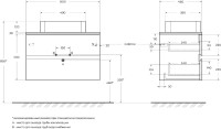 Тумба с раковиной Cezares Molveno 46 80 legno bianco, со столешницей