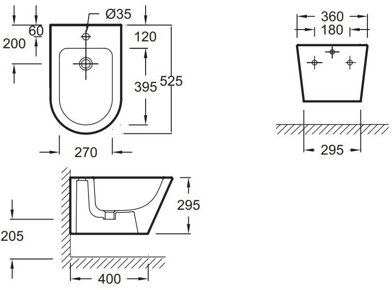 Биде подвесное Jacob Delafon Rodin+ EMJ0002-00 глянцевое белое