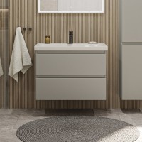 Тумба с раковиной SanStar Riana 80 подвесная, grey, раковина Moduo 80