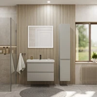Тумба с раковиной SanStar Riana 80 подвесная, grey, раковина Moduo 80