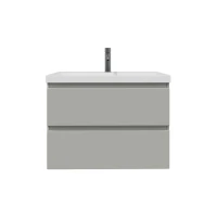 Тумба с раковиной SanStar Riana 80 подвесная, grey, раковина Moduo 80