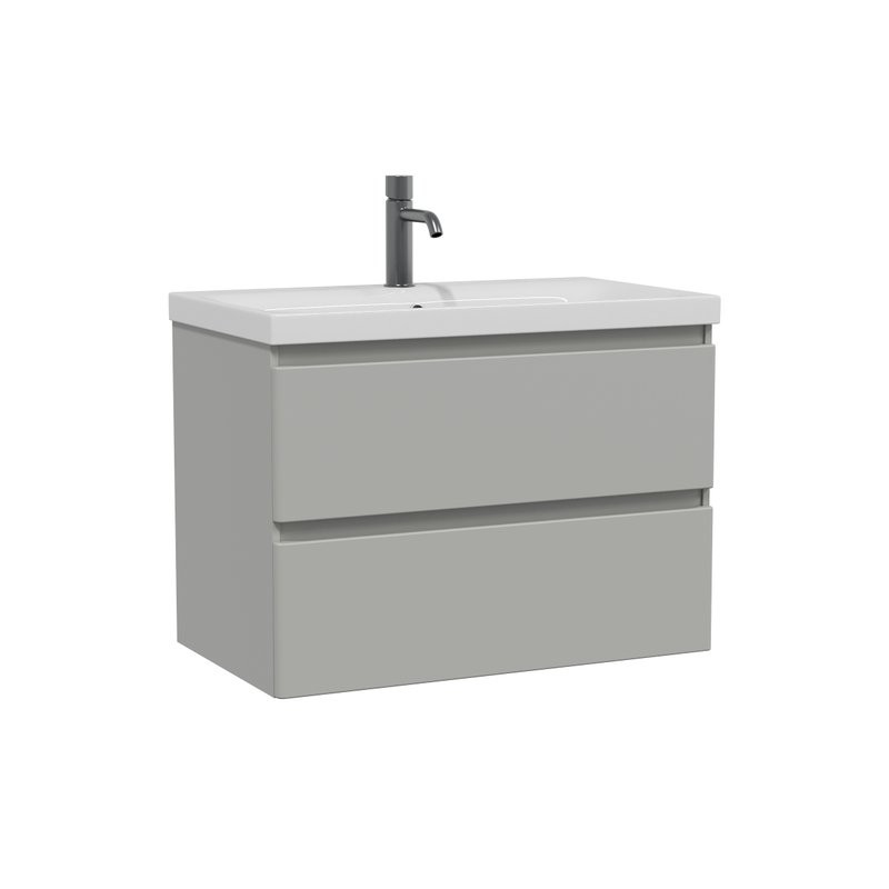 Тумба с раковиной SanStar Riana 80 подвесная, grey, раковина Moduo 80