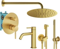 Комплект для ванной Plumberia Selection Ixo KITZXO18OB53 С ВНУТРЕННЕЙ ЧАСТЬЮ, брашированное золото