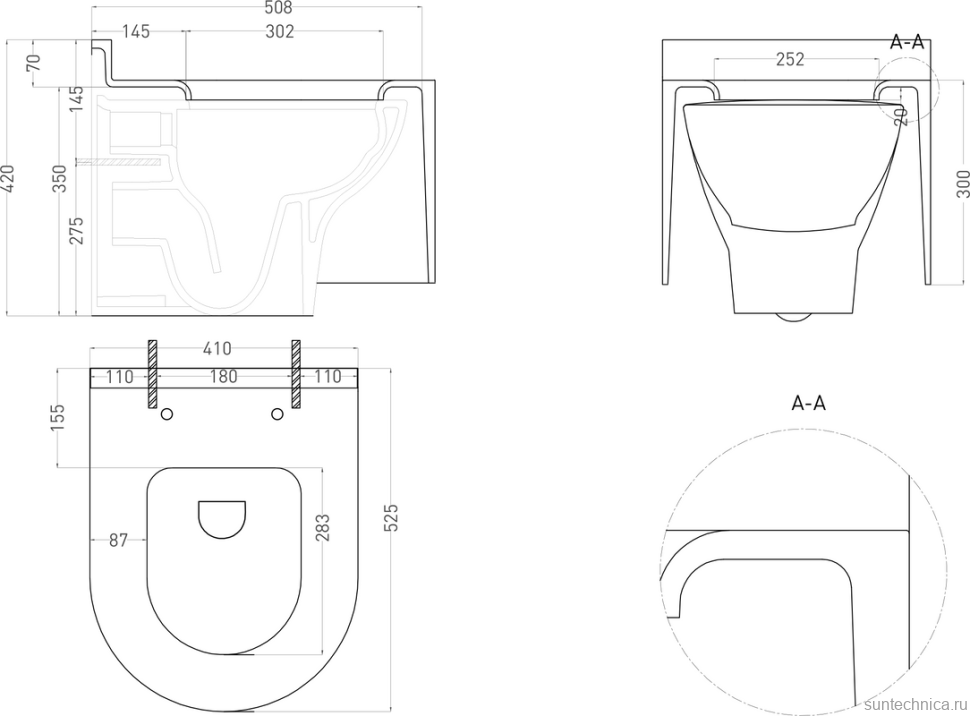 Унитаз подвесной Salini Gemelli 240121KM