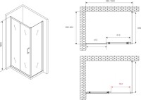 Душевой уголок Abber Schwarzer Diamant AG30100B5-S90B5 100x90, профиль черный, стекло прозрачное