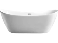 Акриловая ванна Ceruttispa NEMI170II 170x75 см, отдельностоящая, белая, овальная, с каркасом, со сливом-переливом, с донным клапаном