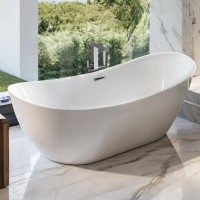 Акриловая ванна Ceruttispa NEMI170II 170x75 см, отдельностоящая, белая, овальная, с каркасом, со сливом-переливом, с донным клапаном