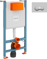 Система инсталляции для унитазов VitrA V-Fix Core 732-5800-01 с кнопкой смыва Sirius 740-0485 матовый хром