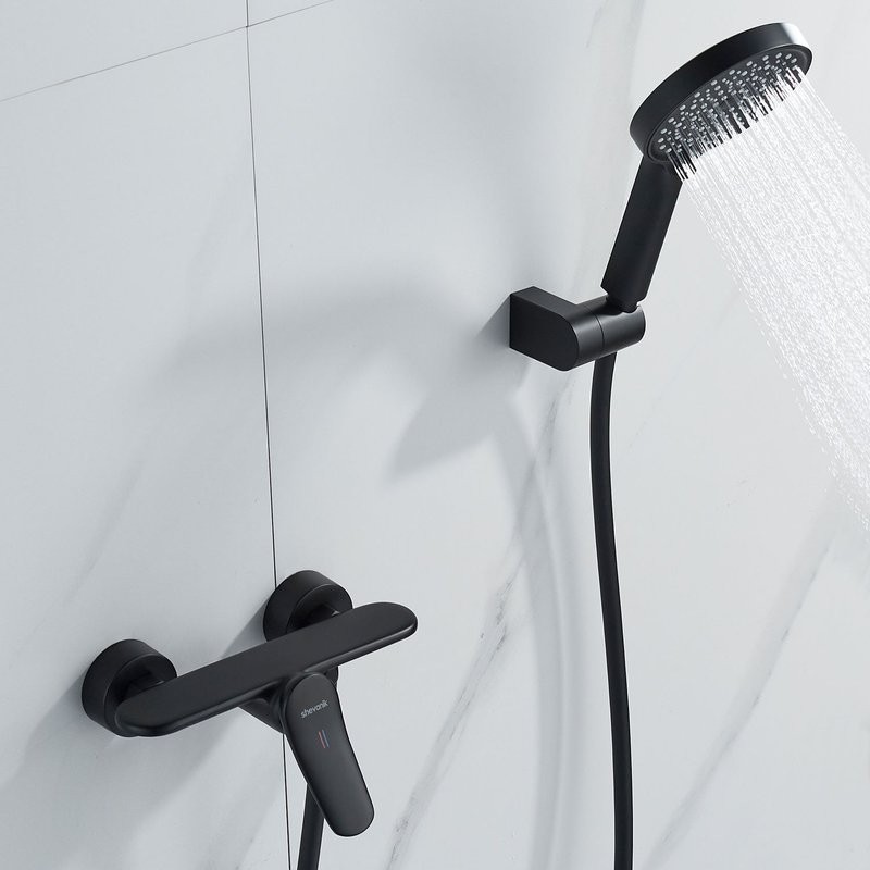 Смеситель для душа с лейкой Shevanik S4716H, черный