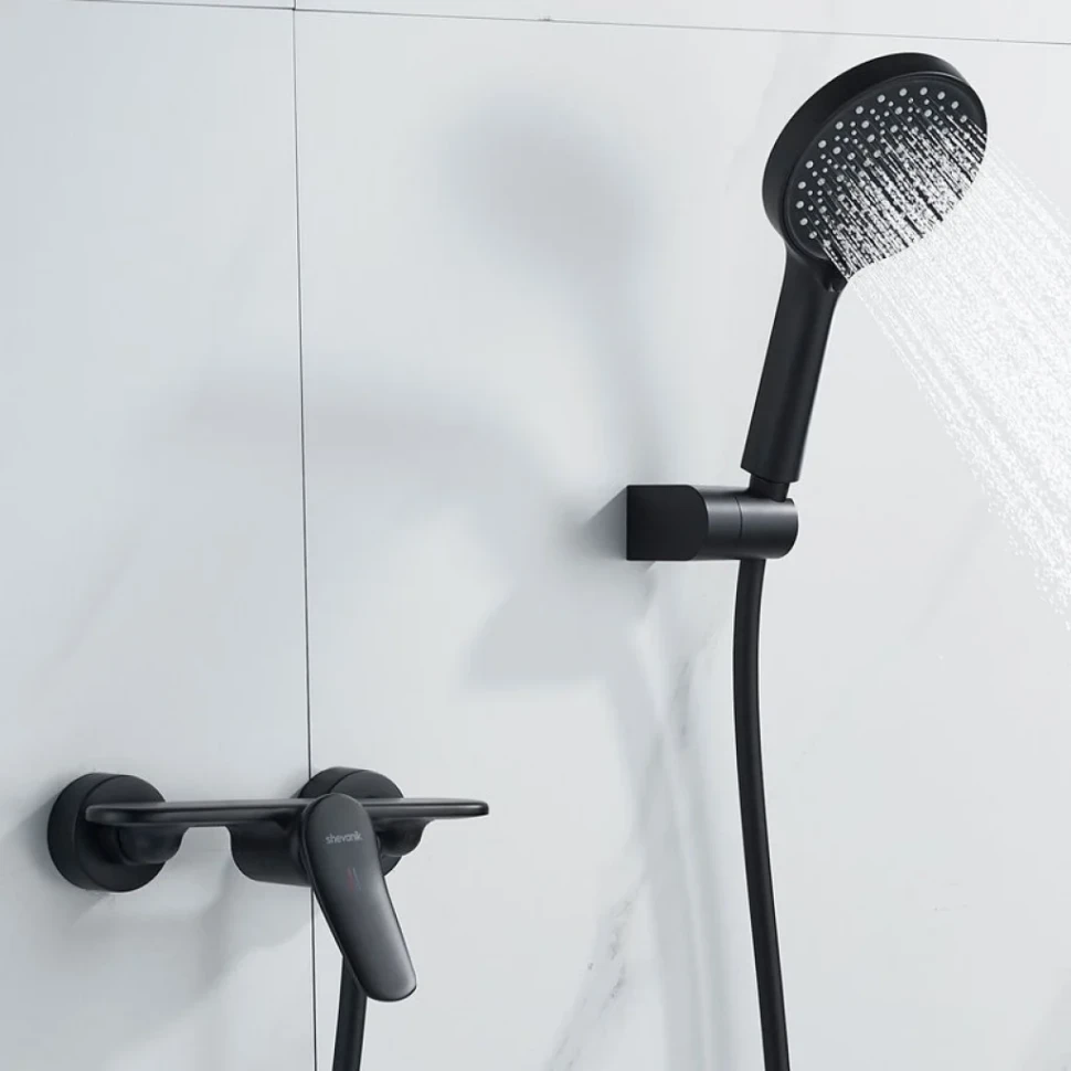 Смеситель для душа с лейкой Shevanik S4716H, черный