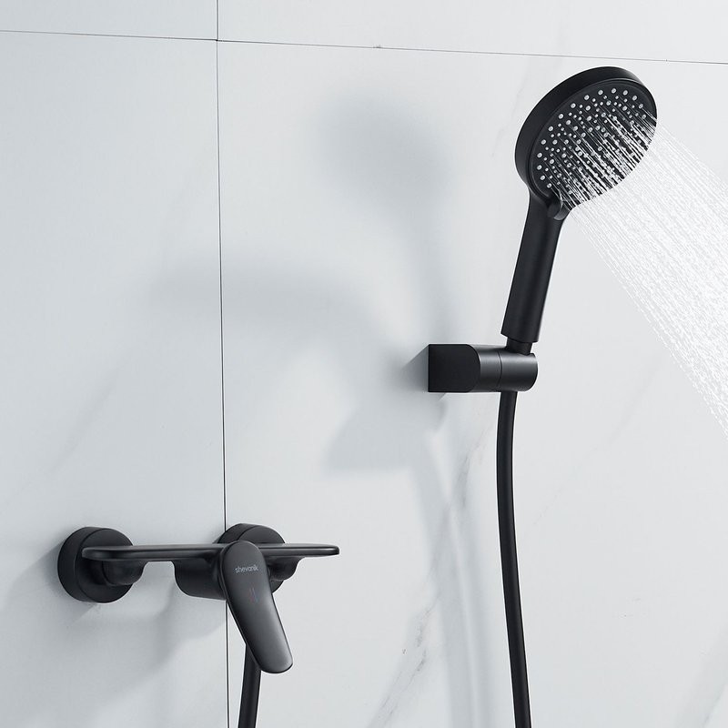 Смеситель для душа с лейкой Shevanik S4716H, черный
