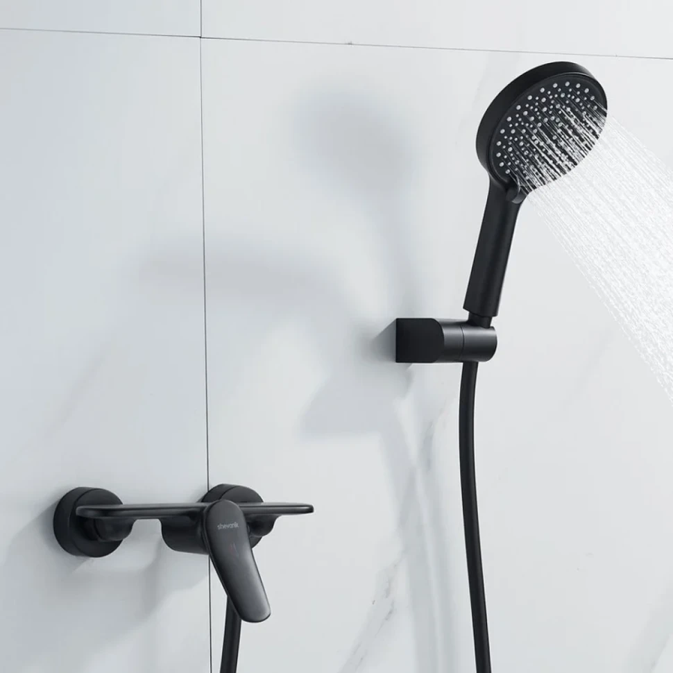 Смеситель для душа с лейкой Shevanik S4716H, черный