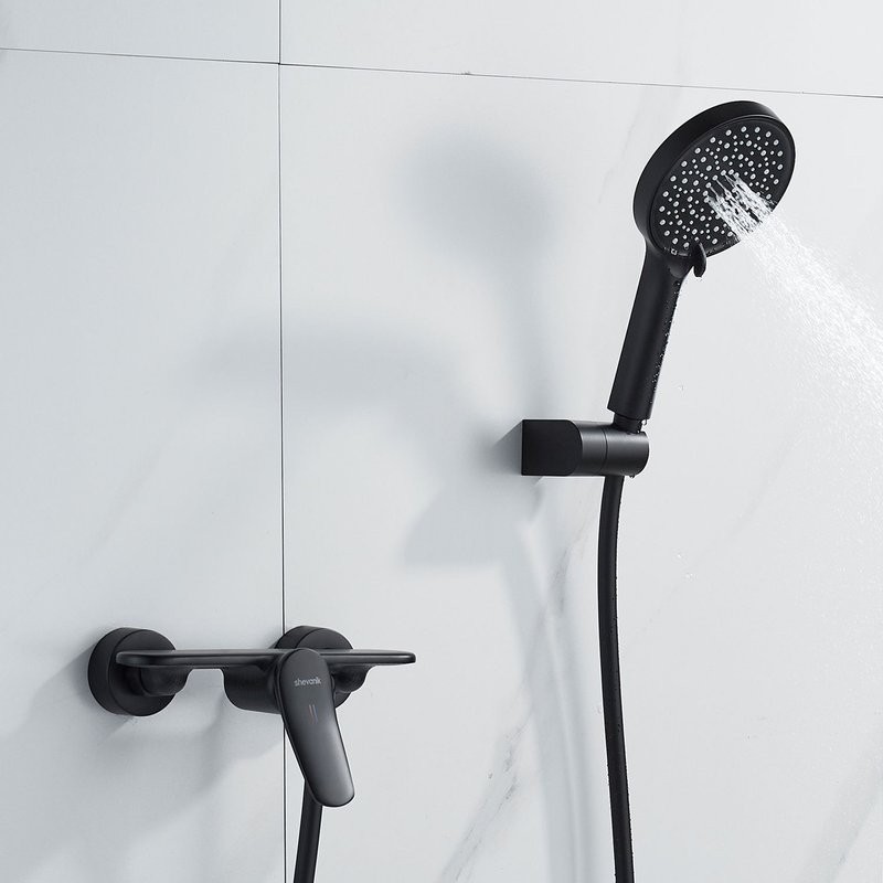 Смеситель для душа с лейкой Shevanik S4716H, черный