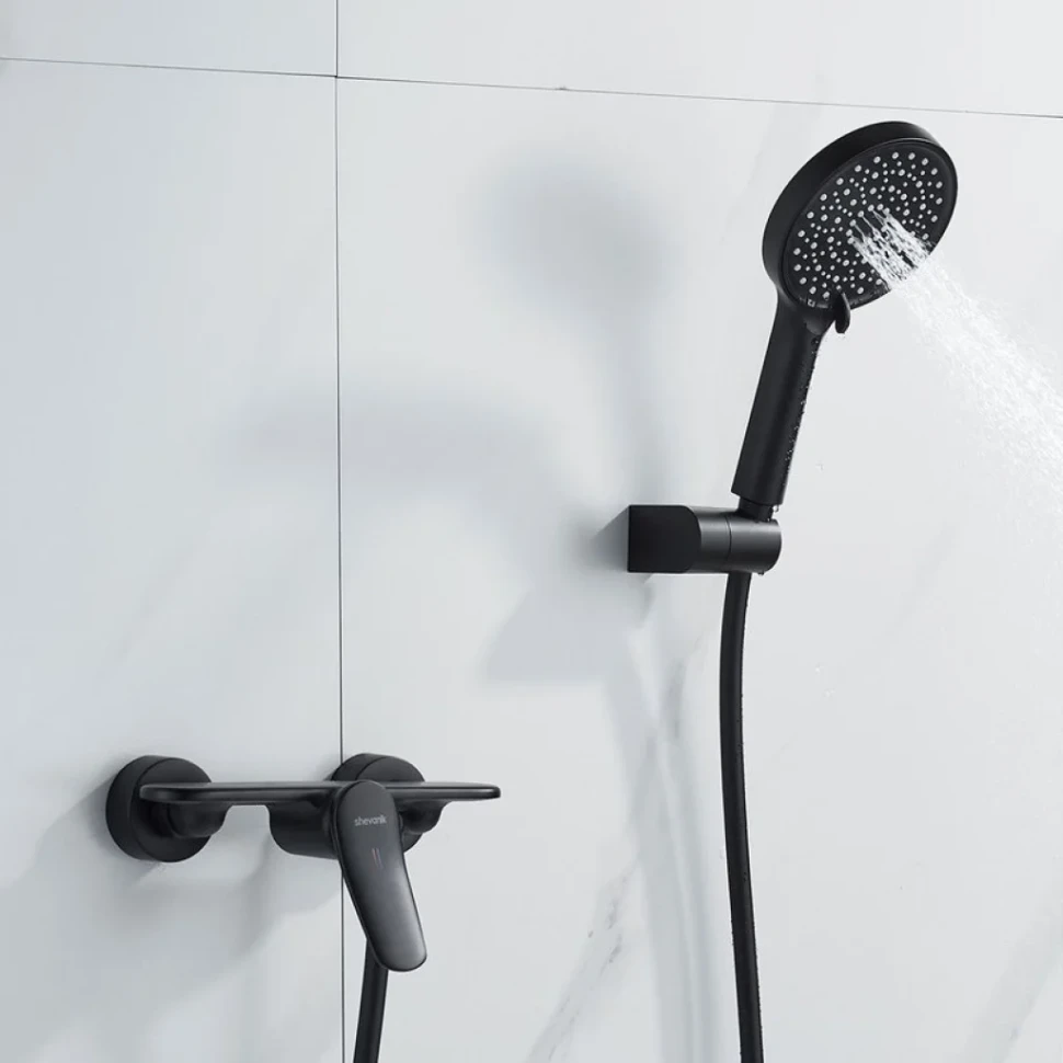 Смеситель для душа с лейкой Shevanik S4716H, черный