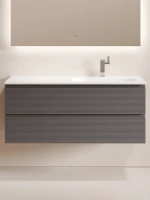 Тумба с раковиной Sancos Folk 120 R подвесная, 2 ящика, grey soft