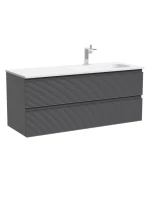 Тумба с раковиной Sancos Folk 120 R подвесная, 2 ящика, grey soft
