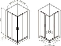Душевой уголок AM.PM Gem W90G-403-9090BT 90х90 см Душевой уголок AM.PM Gem W90G-403-9090BT 90х90 см