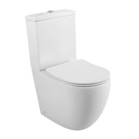 Унитаз-компакт напольный BelBagno Amanda BB051CPR BB089SC с микролифтом, безободковый, глянцевый белый