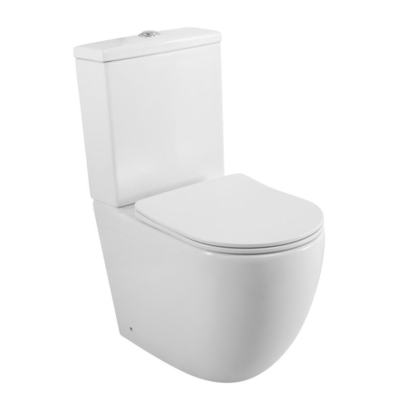 Унитаз-компакт напольный BelBagno Amanda BB051CPR BB089SC с микролифтом, безободковый, глянцевый белый