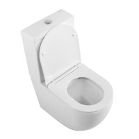 Унитаз-компакт напольный BelBagno Amanda BB051CPR BB089SC с микролифтом, безободковый, глянцевый белый