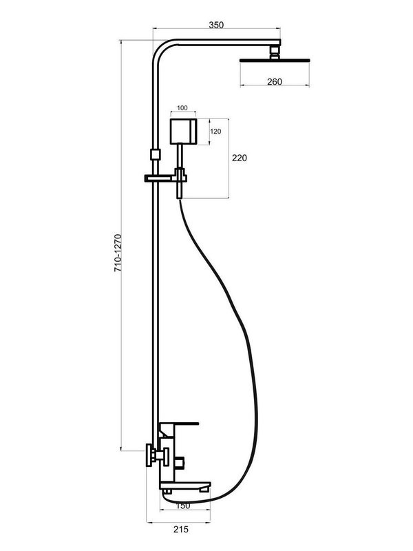 Душевая стойка РМС Sus125bl SUS125BL-009DK черная