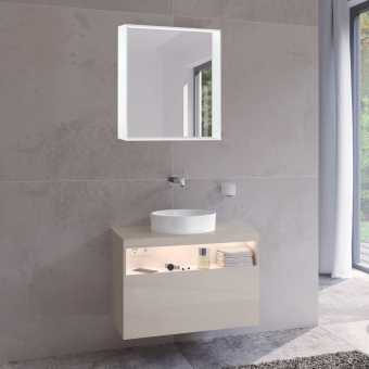 Мебель для ванной Keuco Stageline 32863 80 см, с подсветкой, розеткой и точкой зарядки USB и USB-C, кашемир