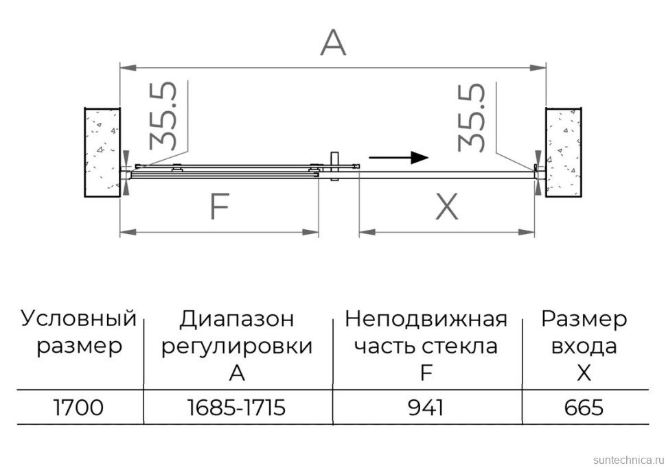 Душевая дверь в нишу RGW Passage PA-017 170х195, профиль хром