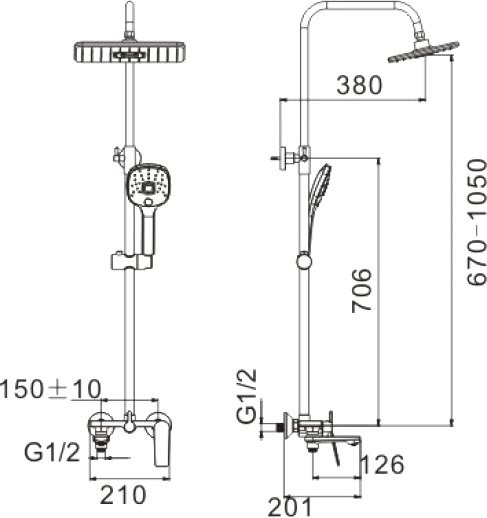 Душевая стойка BELZ B24533-7 черная