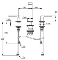 Смеситель для раковины Kludi Renon 42393N275 оружейная сталь PVD Смеситель для раковины Kludi Renon 42393N275 оружейная сталь PVD