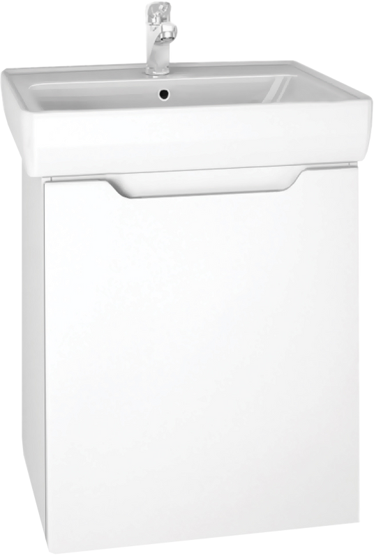 Тумба с раковиной Dreja Mini 50 подвесная, белый глянец