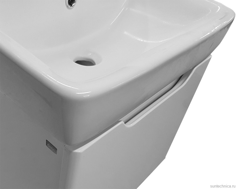 Тумба с раковиной Dreja Mini 50 подвесная, белый глянец