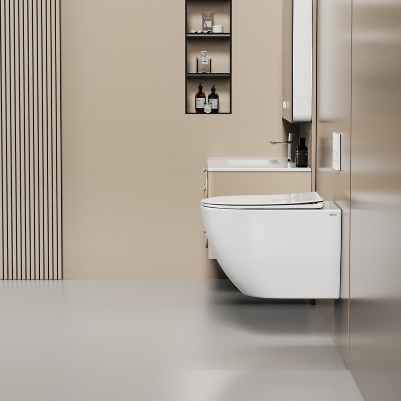 Унитаз подвесной Abber Ultra AC1301 с микролифтом, белый