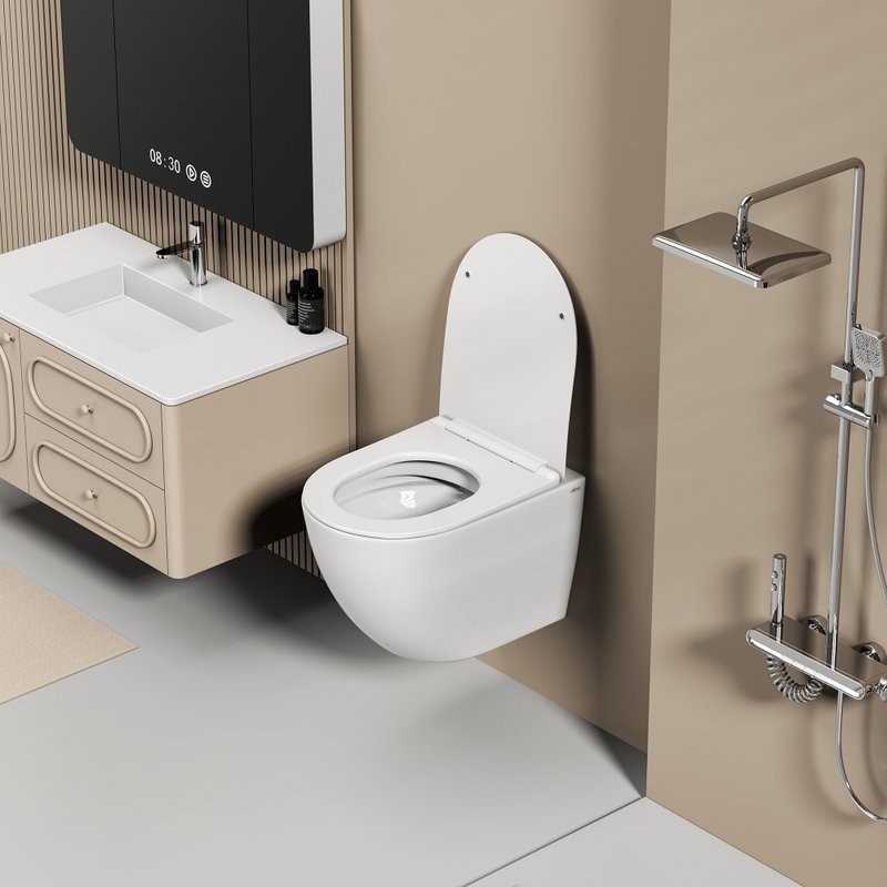 Унитаз подвесной Abber Ultra AC1301 с микролифтом, белый