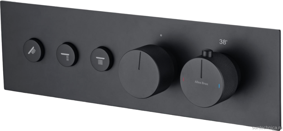 Термостатический смеситель встраиваемый Allen Brau Liberty 5.33003-31 С ВНУТРЕННЕЙ ЧАСТЬЮ, матовый черный