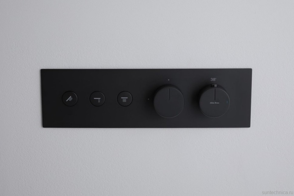 Термостатический смеситель встраиваемый Allen Brau Liberty 5.33003-31 С ВНУТРЕННЕЙ ЧАСТЬЮ, матовый черный
