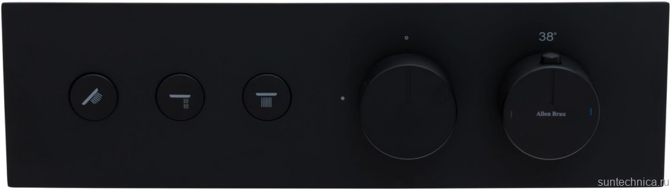 Термостатический смеситель встраиваемый Allen Brau Liberty 5.33003-31 С ВНУТРЕННЕЙ ЧАСТЬЮ, матовый черный