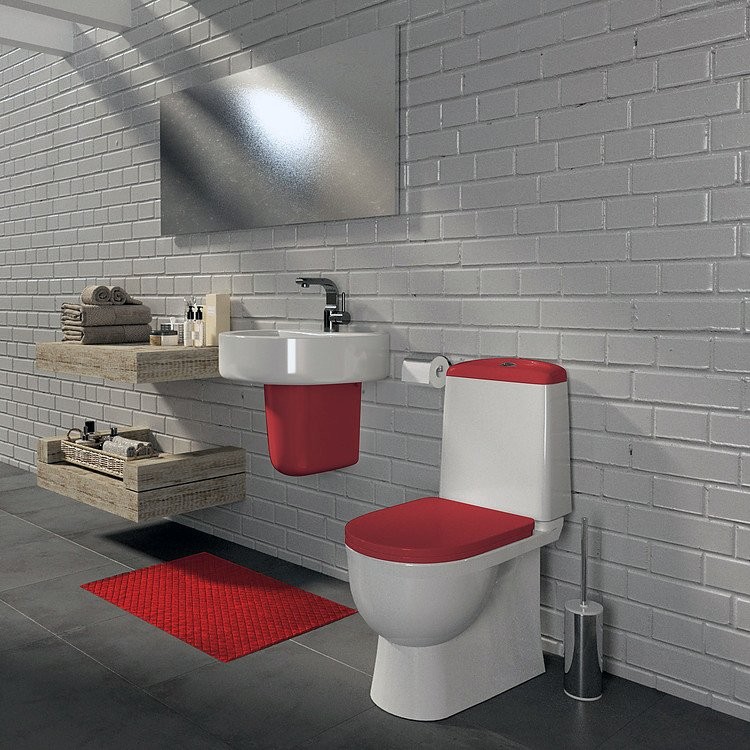 Унитаз-компакт напольный Sanita luxe Best Color Red с микролифтом