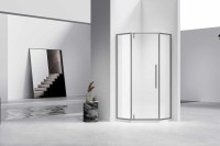 Душевой уголок Vincea Slim-N VSP-4SN100CLGM 100х100, профиль вороненая сталь, стекло прозрачное