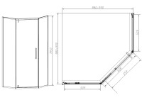 Душевой уголок Vincea Slim-N VSP-4SN100CLGM 100х100, профиль вороненая сталь, стекло прозрачное
