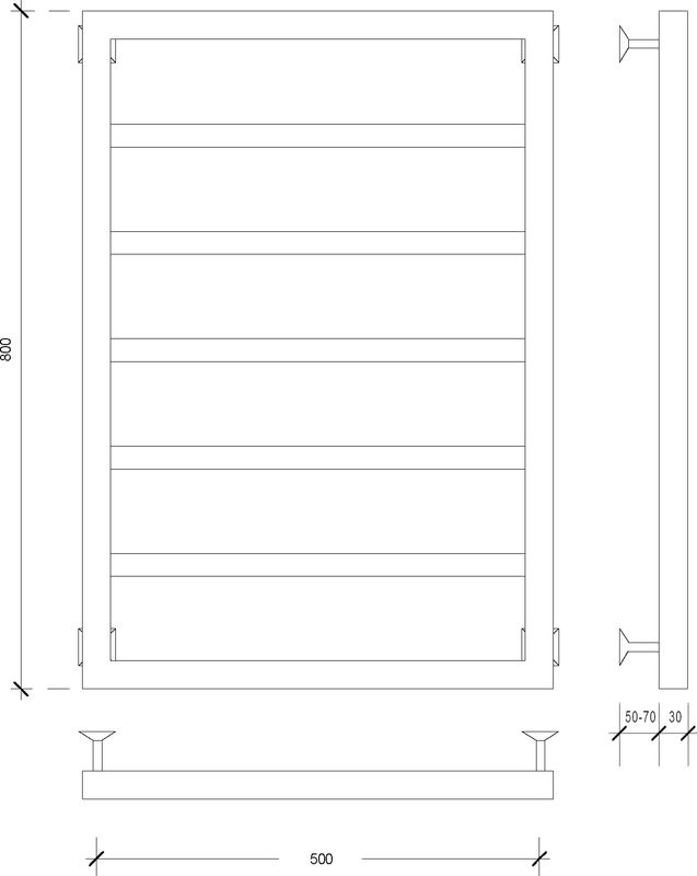 Полотенцесушитель водяной Secado Парма 4603777443061 85x55 см, матовый черный, лесенка
