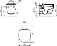 Унитаз подвесной Ideal Standard Connect AquaBlade E047901 безободковый, с микролифтом