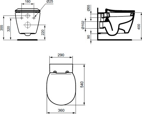 Унитаз подвесной Ideal Standard Connect AquaBlade E047901 безободковый, с микролифтом