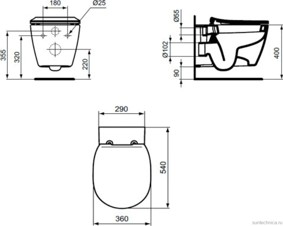 Унитаз подвесной Ideal Standard Connect AquaBlade E047901 безободковый, с микролифтом