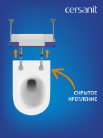 Унитаз подвесной Cersanit Brasko Vortex DPL EO slim 68915 безободковый, с микролифтом
