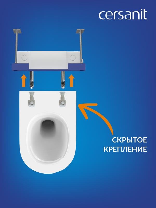 Унитаз подвесной Cersanit Brasko Vortex DPL EO slim 68915 безободковый, с микролифтом