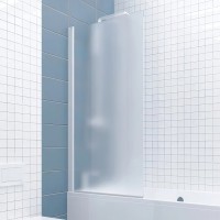 Шторка на ванну Kubele DE020 DE020P601-MAT-WTMT- 90х150 150х90, профиль белый матовый, стекло матовое