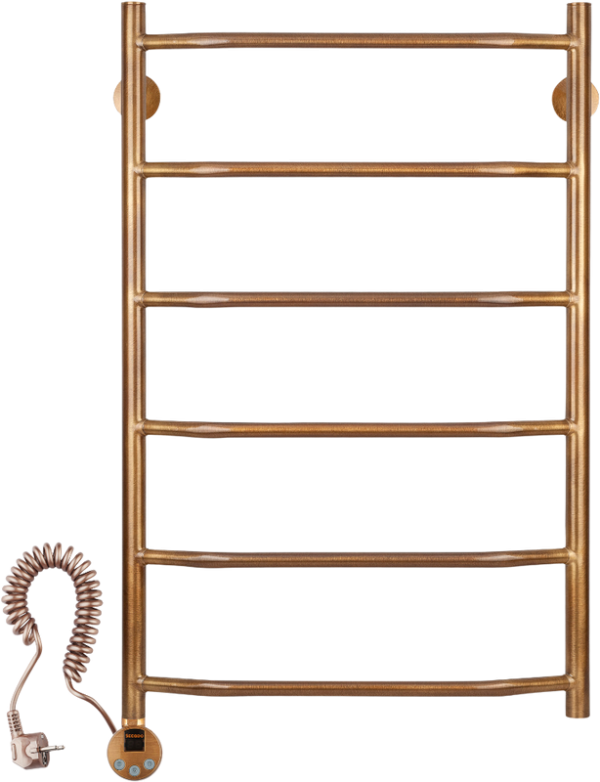 Полотенцесушитель электрический Secado Агата 1 85x55 см, подключение слева, бронза, лесенка, латунь